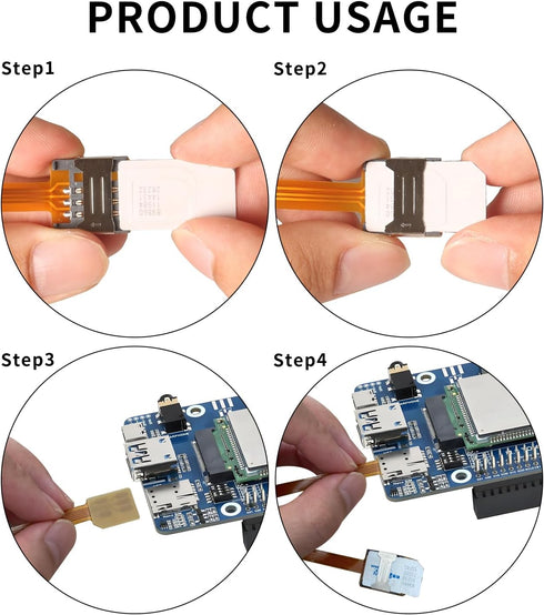 PinQiongZhe 5.9 15 cm Micro SIM to Micro SIM Adapter Kit, Male-to-Female Extension Cable, Flexible Flat FPC Extension