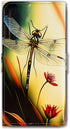Bcov Colorful Dragonfly Style Leather Flip Wallet Case for Samsung Galaxy S24, Kickstand with Card Slot Holder
