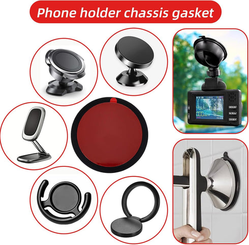 MBAIYO 4Pcs 3.15" Dashboard Pad Mounting Disk for Suction Cup Phone Mount, Round Double-Sided Pads Ultra Sticky