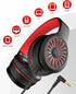 ELECDER i45 Foldable On-Ear Headphones - Portable Stereo Bass with Microphone, 1.5M Cord, 3.5MM Jack - Red