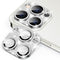 Goton Camera Lens Protector for iPhone 15 Pro Max & 15 Pro - Bling Glitter Diamond Metal, Tempered Glass, Silver.