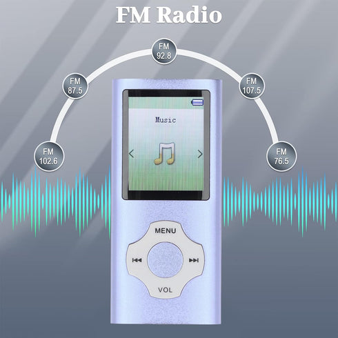 Zunate 128GB MP3 MP4 MP3, 1.8in Player with Bluetooth and WiFi, Portable Lossless Sound HiFi Sound Color Screen