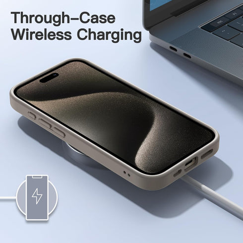 JETech iPhone 15 Pro Case 6.1-Inch, Shockproof Military Grade, Frosted Translucent Back, Anti-Fingerprint (Natural