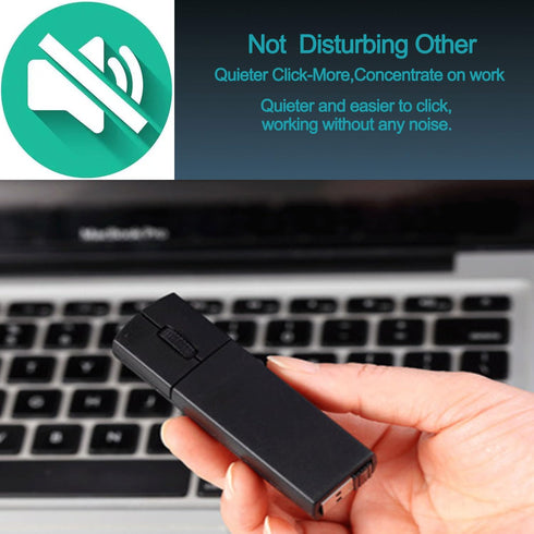 Ultra Small Bluetooth Wireless Mouse, Dual Mode (BT+2.4G) Noiseless Rechargeable Mouse with Case, Portable