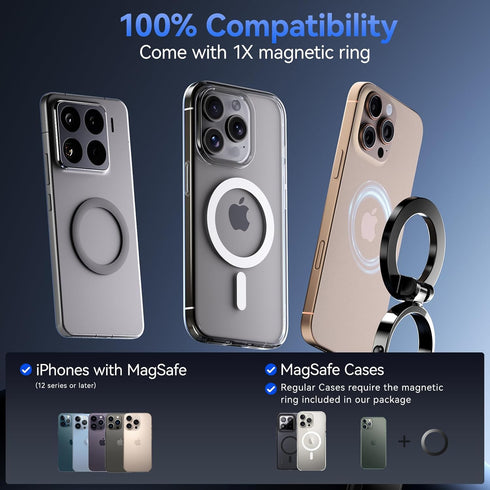 Tigowos 360Adjustable Vacuum Magnetic Phone Holder for Cars/Shower/ Mirror/Gyms/ Kitchen/Bathroom,[Detachable Phone