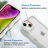 Anuck Wavy Edge Clear Back Design Case for iPhone 14 Plus, Anti-slip Grip Shockproof Soft TPU & Hard Bumper (White)