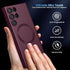 Matte Shockproof Phone Shell for Samsung Galaxy S22 Ultra, Compatible with MagSafe, Slim Thin Magnetic Cover (Burgundy)