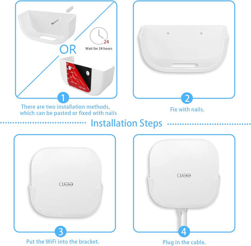 Wall Mount for eero Pro 6, Screwless VHB Holder for Mounting Tri-Band Mesh Wi-Fi 6 without Drilling