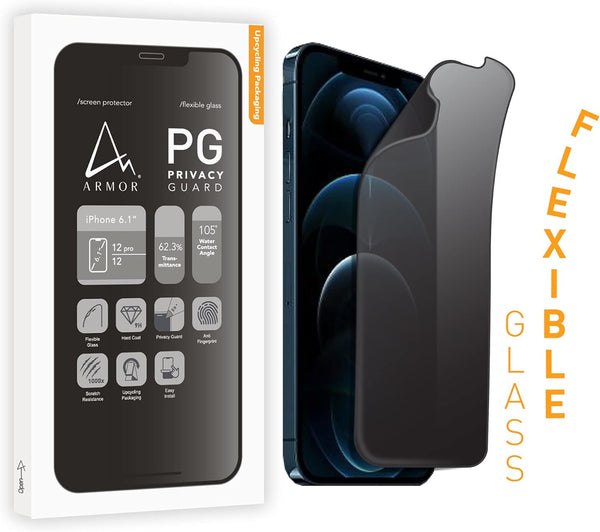 ARMOR 9H Privacy Guard Flexible Glass Screen Protector for iPhone 12 Pro / 12