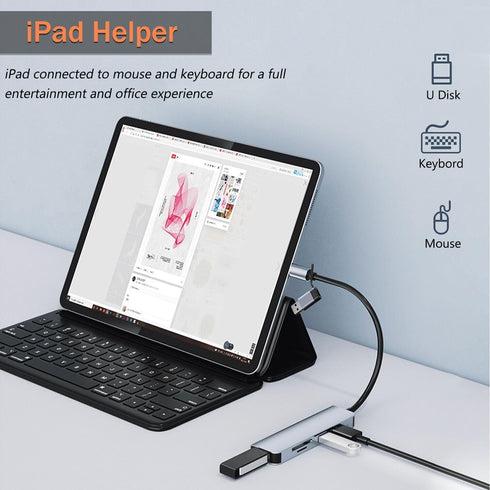 vienon 5 1 3 3.0 in Aluminum USB-C Hub with Memory Card Reader and USB Ports, for PC, Laptops, MacBook Pro/Air, iMac