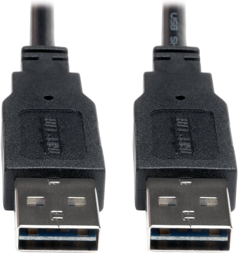 Tripp Lite Universal Reversible USB 2.0 Hi-Speed Cable, 6-ft, Black (Reversible A to A M/M)