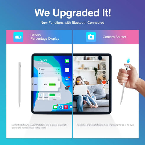 Stylus Pen for iPad 9th&10th Generation, Apple Pencil Compatible with 2018-2024 iPad Pro/Air/Mini Models