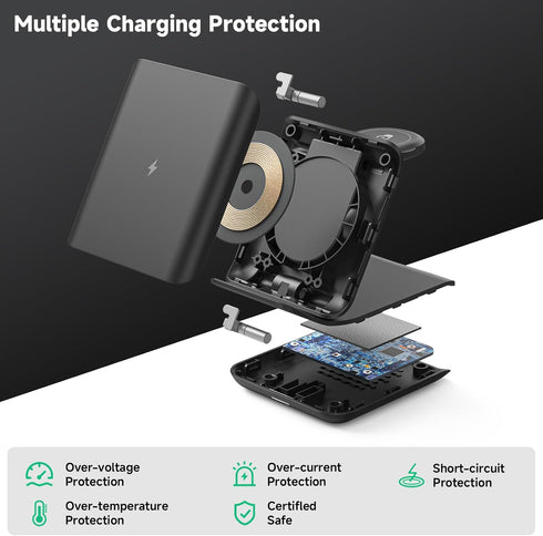 Wireless Charger for Samsung Galaxy Z Flip, 2 in 1 Foldable Travel Fast Charging Stand for Galaxy Z Flip 6/5/4/3,