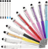 YOUMI 10 pcs 2 in 1 Bling Ballpoint Pens, Crystal Diamond Pen with Capacitive Touch Screen Stylus, Black Blue Ink