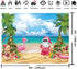 July Christmas Backdrop 8x6FT, Tropical Flamingo Palm Tree Hawaiian Photography Background for Summer Beach Party