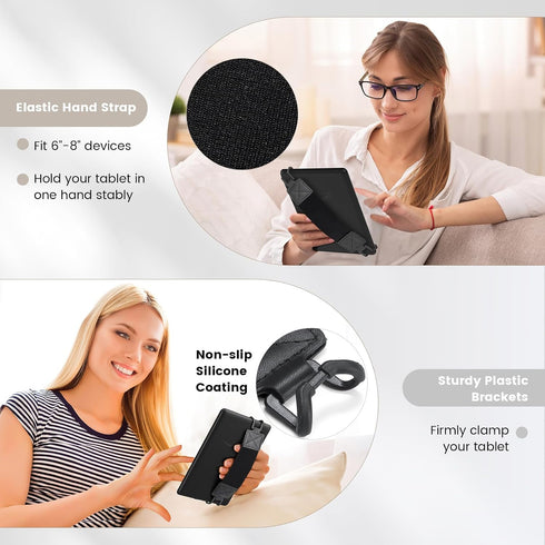 6-8" MoKo Security Hand-Strap for Kindle eReaderFire Tablet, Kindle/Kobo/Voyaga/Lenovo/Sony E-Book Tablet, Elastic