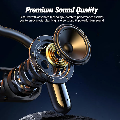 Open Ear Bluetooth Headphones, Wireless Earbuds for Outdoor Use, Bone Conduction Earbuds with Hanging Design (5.4