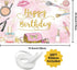 Generic 16th Makeup Spa Happy Birthday Backdrop for Girls Women Princess Pink Make Up Photography Background Sweet