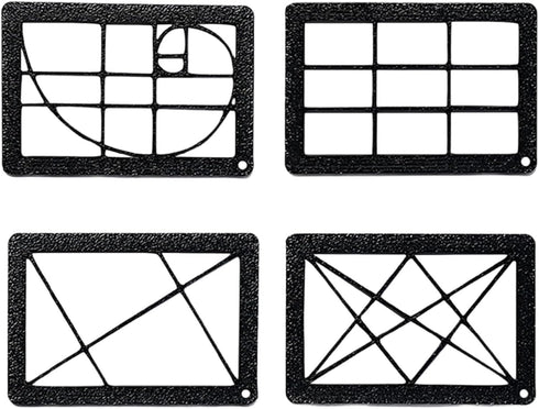 BWOFJGWH 4Pcs with Chain Sturdy Proportion Ruler Compact Composition Viewfinder for Sketching Viewer Painting, pp