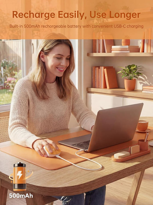 hunart H6 49g 2.4GHz Wireless Mouse, Bluetooth & Rechargeable Mouse, Lightweight Silent Ergonomic Mouse with USB-C