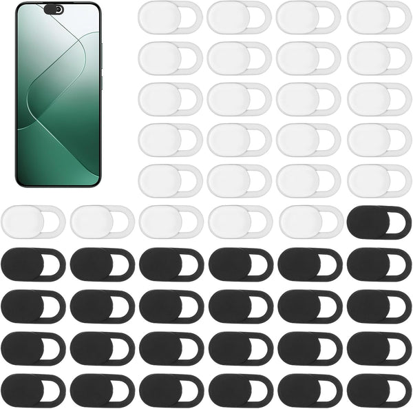 Larrel 50 Pcs Webcam Cover, Black Practical Laptop Camera Cover Small Portable Phone