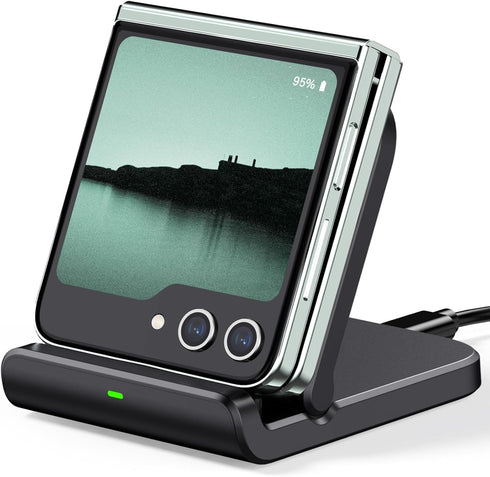 Wireless Charger for Samsung Z Flip 6, SwanScout 501S, Foldable Fast Charging Stand for Galaxy Z Flip Series