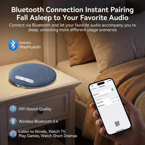 Generic Sleeping,2026 Bluetooth Pillow Speaker for Upgraded Ultra -Thin Wireless Under Pillow Speaker with Stereo Bass