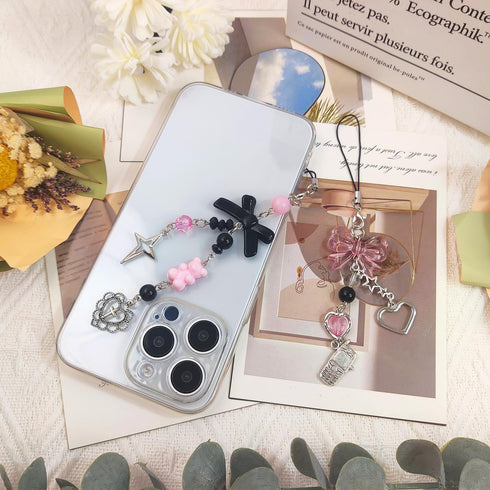 cioatu 1-4PCS Y2K Y2K Cute Phone Charms Aesthetic Cell Phone Charms Strap Strawberry Butterfly Star PhoneCharm