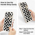 Jefonha 17 Compatible with Phone Pro Max Case with Finger Strap for Girls Women, Cute Checkered Checkerboard Phone Case