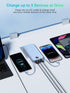 Portable Charger with Built-in Cables and AC Wall Plug, USB C 12000mAh Slim Power Bank Fast Charging for Smart Phones,