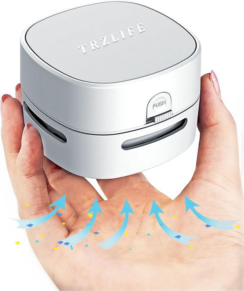 TRZLIFE Mini Desk Vacuum, 2 AA Battery Powered Must-Have Office Accessory for