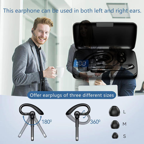 Kamon K520 Wireless Earpiece for Cellphone, Bluetooth 5.1 Headset with Charging Case, Mic for Office Driving, Hands-Free