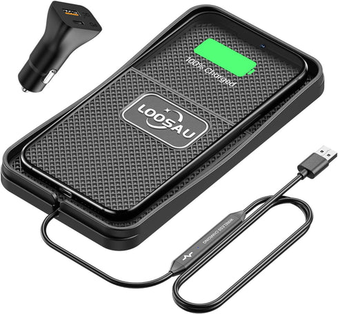 LOOSAU Wireless Car Charger, 15w Fast Charger Car Wireless Chargers Charging pad Non