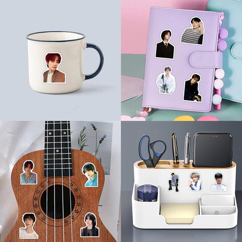 110pcs Cute Trendy Kpop Singer Boy Group Stickers, Vinyl Waterproof for Teens, Laptops, Journals, Travel Case
