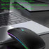LED Wireless Mouse, Slim Silent Dual-Mode 2.4G+BT Rechargeable 7-Color Optical Mouse with USB Receiver, 3 Adjustable