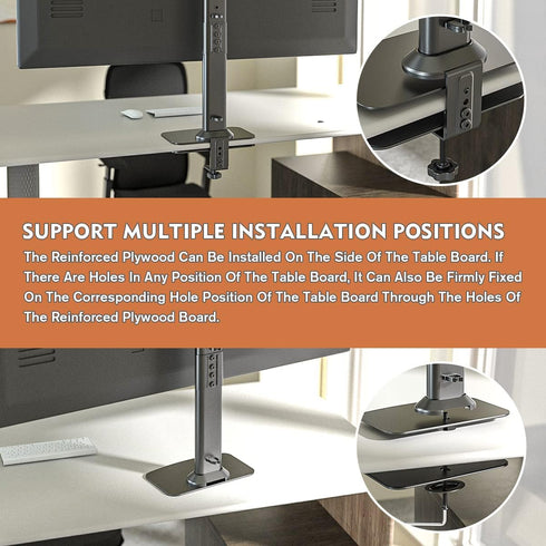 Hemudu HD05B-001 Monitor Mount Reinforcement Plate for Thin, Glass and Other Fragile Tabletop, Universal Steel Bracket