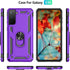 Androgate Military-Grade Metal Ring Holder Kickstand Case for Samsung Galaxy S21 Plus 5G with HD Screen Protectors