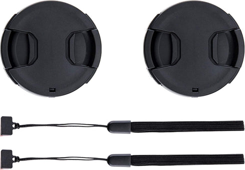 2-Pack 49mm Front Lens Cap Cover - Deluxe Cap Keeper for Canon EOS R100 R50 R10 with RF-S 18-45mm Kit Lens