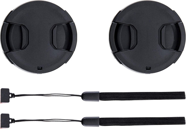 2-Pack 49mm Front Lens Cap Cover - Deluxe Cap Keeper for Canon EOS R100 R50 R10 with RF-S 18-45mm Kit Lens
