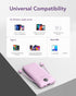 VEGER Portable Charger 10000mAh for iPhone, Built-in Cables and Wall Plug, Slim Fast Charging Power Bank - Purple