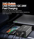 DrimMek 400W 12V 110V 65W 24W Car Power Inverter - Dual DC to AC Car Plug Adapter Outlets, Fast Charging USB C & Port