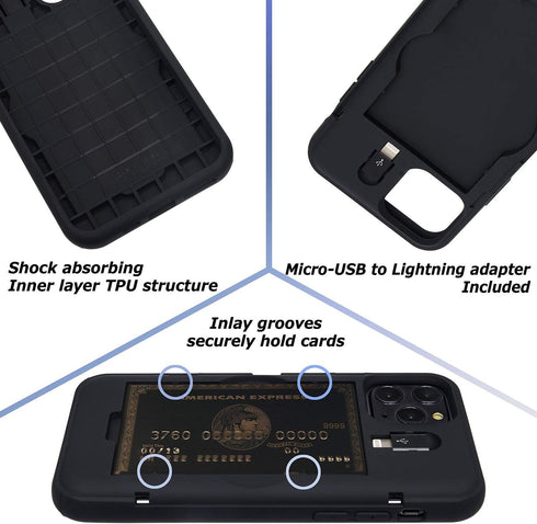 TORU CX PRO for iPhone 11 Pro Case Wallet | Protective Shockproof Heavy Duty Cover with Card Holder - Black