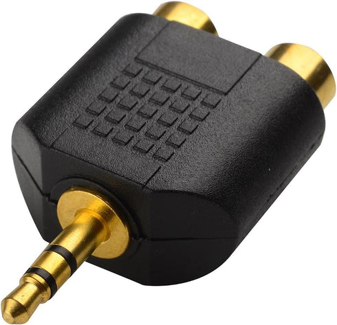 CERRXIAN LEMENG Gold Plated 3.5mm Stereo to 2-RCA Male to Female Adapter, Audio Splitter, Dual RCA Jack