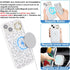iPhone 13 case with Card Holder, iPhone 13 Phone Case Wallet for Women magsafe Compatible Wallet Detachable 2-in-1 for Men-White Leopard