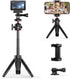 CYNOVA Mini Extension Pole Tripod with Phone Holder, 3-in-1 Handheld Tripod Selfie Stick,