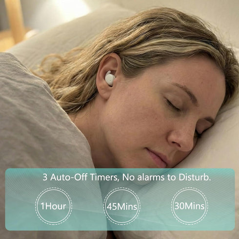 6H Invisible Sleep Earbuds, Bluetooth, Noise Reduction, Touch Control, Playtime, Timer, Music and Sleep Mode, Sleeping