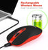 Leadsail Rechargeable Wireless Slim Cordless Mouse, 2.4G Portable Less Noise Optical Mouse with 5 Adjustable DPI Levels