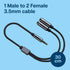 MMOBIEL Headphone Splitter 3.5mm – Mic and Audio Splitter – Aux Splitter – 3.5mm 1 Male to 2 Female (Stereo and Microphone) – Compatible with Phone, Laptop, PC, Tablet, Switch, Headset, etc. 0.9 Foot