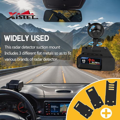 Xislet Radar Detector Mount for Car Truck, Super Suction Dash Cup Mount Compatible with Cobra Escort Passport