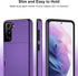 Jiunai Samsung S21 Case, Purple Credit Card Holder Wallet Shell Cover for Galaxy S21 5G 6.2''